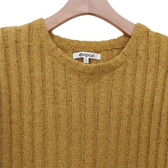 Rip Curl Sweater Womens Small Mustard Chanel Knit Round Neck Long Sleeve - Picture 3 of 8